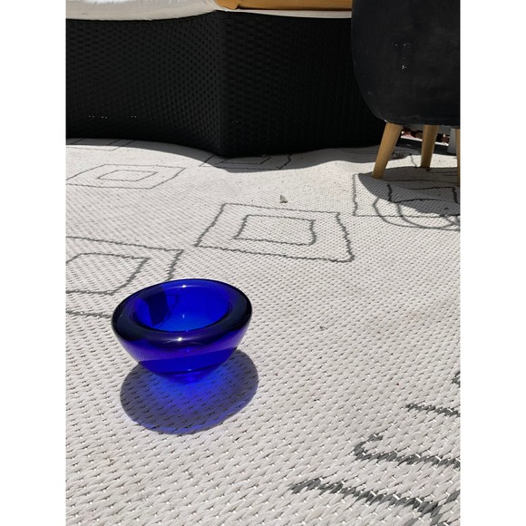 ViNtAgE Cobalt Blue 🔵Crystal Glass Votive Tealight Czech Republic - Picture 5 of 11